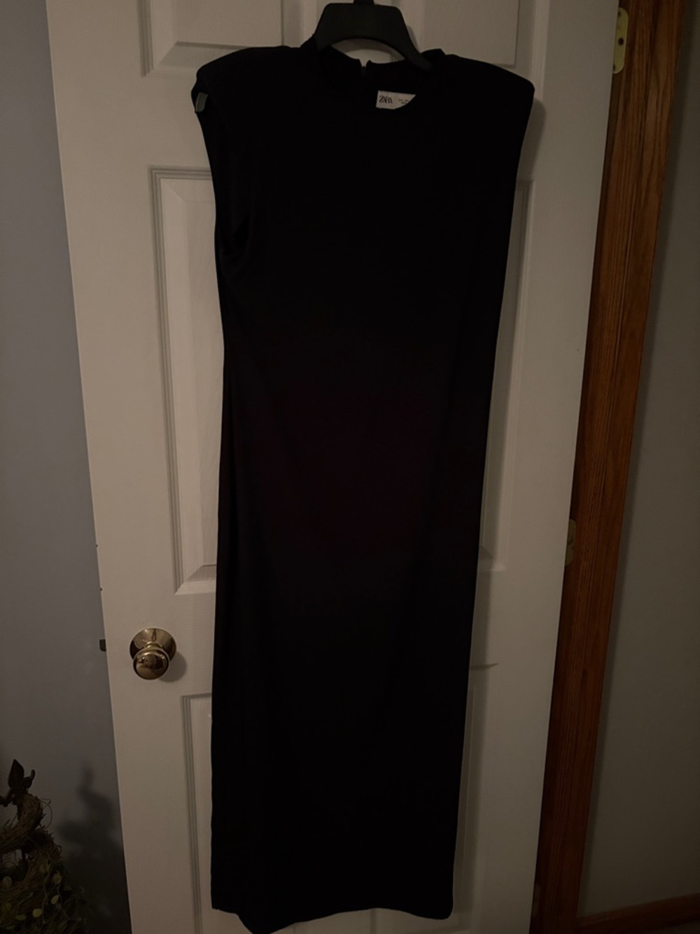 Zara Black Sleeveless Maxi Dress with High Neck